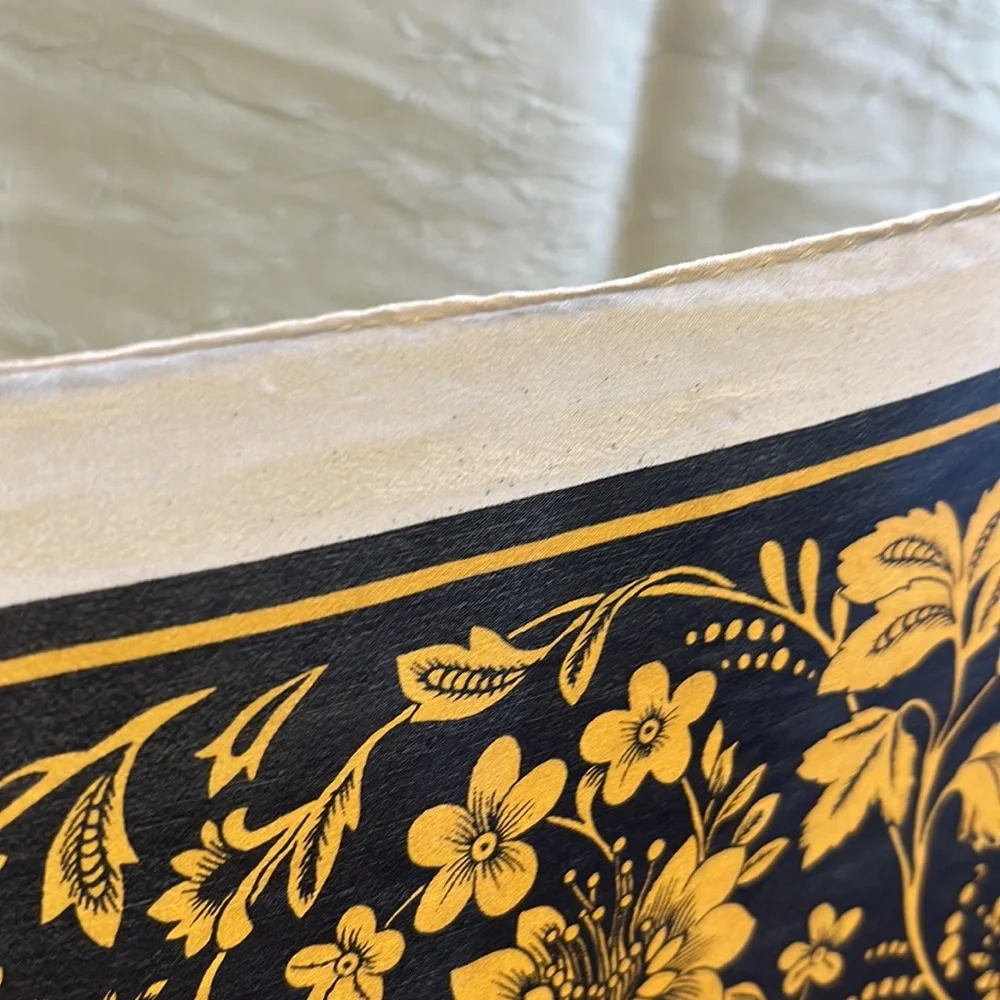 Honey 100% Silk Purple and Gold Floral Vintage Scarf